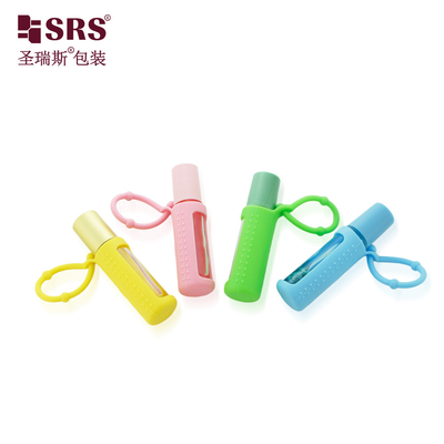 BLPM-10ML Bentuk Bulat Kaca Transparan Roller Bola Baja Botol Tutup Silikon Untuk Minyak Parfum Harum Tanpa Kebocoran