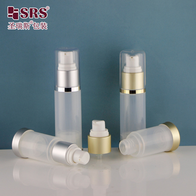 A025 15ml 30ml 50ml PP Jelas Glossy Personalisasi Topeng Perawatan Kulit Gel Airless Pompa Botol Kemasan