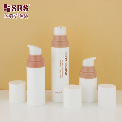 PA0204 15ml 30ml 50ml Injeksi Pink Pump Personalize PP PCR Bahan Daur Ulang Botol Berkilau Tanpa Udara Untuk Krim Wajah
