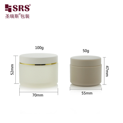 SRSH 50g 100g Injeksi Custom Color Matte Finished Plastic PP Cream Jar Packaging Untuk Masker Wajah