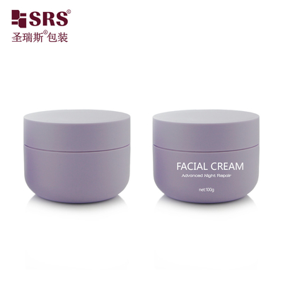 SRSOA 100g Bottom Round Custom Frosted Warna Plastik PP Cream Jar Pengemasan Logo Pencetakan