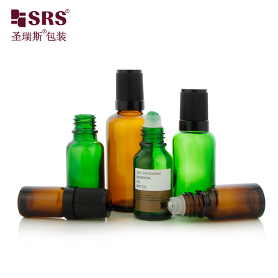 5ml 10ml 15ml 20ml 30ml 50ml 100ml Amber Clear Blue Green Glass Roll On Bottle Dengan Tutup Sekrup Tanpa Kebocoran