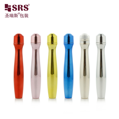SRS8447-15ML Glossy Metalized PETG Plastic Roll On Bottle Untuk Pijat Gel Mata Kemasan Kosmetik