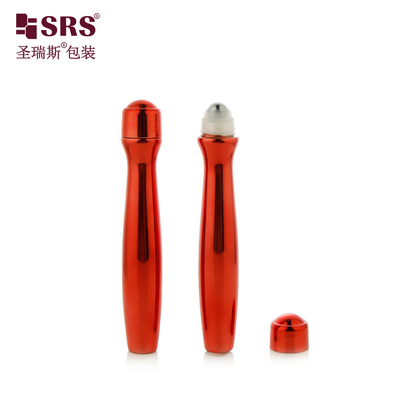 SRS8447-15ML Glossy Metallic PETG Roll On Bottles for Eye Gel with Therapeutic Massage Function dalam Kemasan Kosmetik