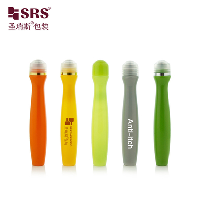 SRS8447-15ML Injeksi Custom Color Radian Shape PETG Bottle Untuk Anti-Itch Liquid Roller Ball Bottle Personalisasi