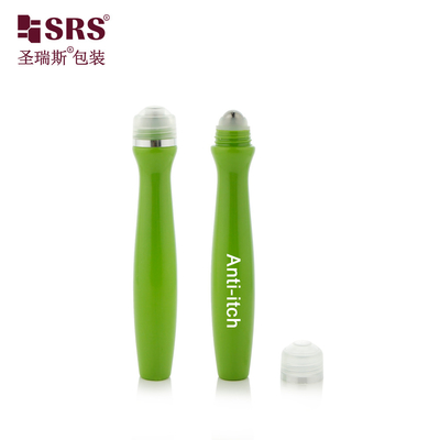 SRS8447-15ML Kaca Hitam Warna Custom Plastik Roll On Bottle Untuk Kosmetik Mata Serum Pijat Kemasan Bola Baja