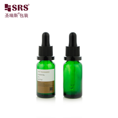 D012 Amber Green Clear Stock Color Glass Bottle With Screw Dropper Lid Silicone Bulb For Essential Oil
