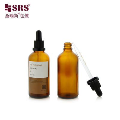 D012 Hair Serum Essence Glass Dropper Bottle Round Shape 5ml 10ml 15ml 20ml 30ml 50ml 100ml Packaging
