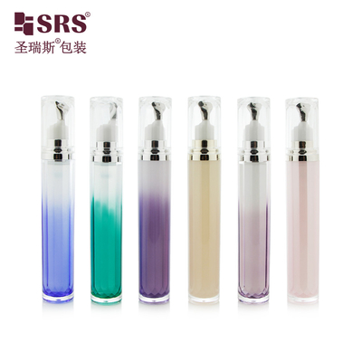 LR001-15ML Luxury High End Double Wall Acrylic Bottle Untuk Serum Mata Customization Botol Warna Dengan Zinc Applicator