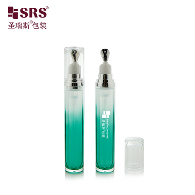 LR001-15ML High End Luxury Kulit Perlak Mata Aplikator Logam Seng Head Head Acrylic Lotion Botol Tabung Wadah