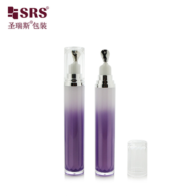 LR001-15ML Silver Gold Zinc Metal Head Applicator Luxury No Leakage Skincare Eye Cream Lotion Gel Acrylic Bottle Produsen
