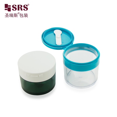 PETG003 100g 120g 150g 200g 250g Injeksi Kustom Semi-transparan Warna Plastik Tubuh Scrub Jar Sendok Dengan Magnet