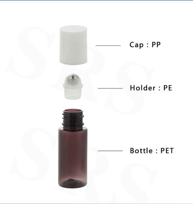 PET 10ml ~ 170ml Plastik PCR Roll On Bottle Transparan Sesuai Warna Botol Bola Roller Tidak Ada Kebocoran Untuk Mata Serum Deodorant Gel