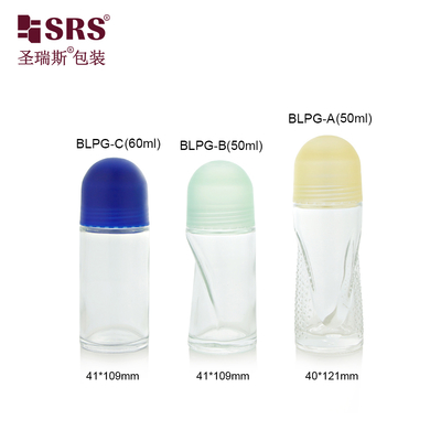 BLPG 50ml 60ml Bentuk Unik Gelas Kosong Roll On Botol Untuk Deodorant Tubuh Gel Antiperspirant Packaging