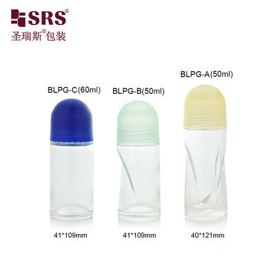 BLPG 50ml 60ml Bentuk Unik Gelas Kosong Roll On Botol Untuk Deodorant Tubuh Gel Antiperspirant Packaging