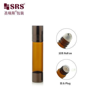 Botol Kaca Amber SGP1 Dengan Penyisipan Bola Roller Plug Untuk Minyak Esensial Tidak Bocor