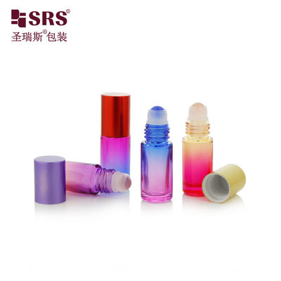 BLPM-5ML SRS Grosir Botol Roll On Kaca Dinding Tebal Transparan Bening Cetakan untuk Minyak Esensial Tidak Bocor