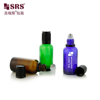 BLPF 5ml 10ml 15ml 20ml 30ml 50ml 100ml Botol Kaca Hijau Amber Bulat Dengan Bola Baja Roller Untuk Minyak Esensial