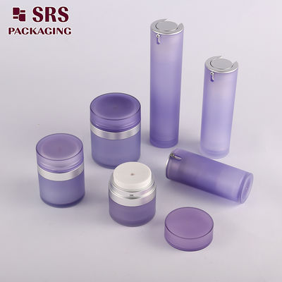 SRS grosir plastik perawatan kulit acrylic airless toples dan botol lotion kosmetik kemasan set