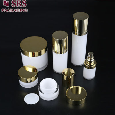 SRS bebas sampel plastik perawatan kulit daur ulang acrylic bungkus toples dan botol lotion bulat