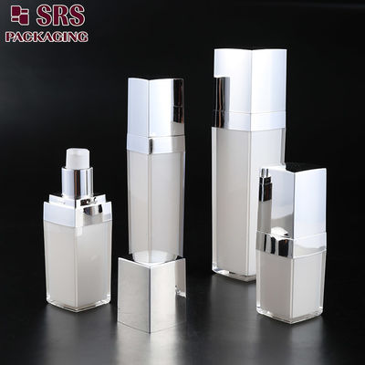 L050 SRS Produsen China Mewah Akrilik Kosong Persegi Botol Pompa Semprot Krim Untuk Krim Wajah