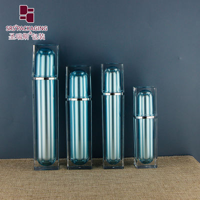 Shengruisi Desain terbaru kosong persegi bermetal Akrilik Luxury Pump Skincare Lotion Botol