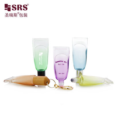 GB3-10ML Tube Shape Thick Bottom Glass Roll On Bottle For Essential Oil Fragrance Roller Ball Packaging