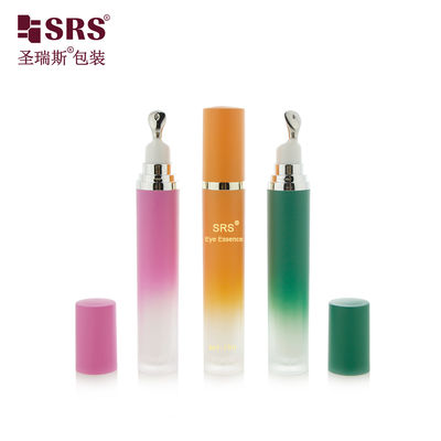 LR001 15ML 20ML Luxury Acrylic Bottle With Metal Applicator Zinc Alloy Material Head For Eye Cream
