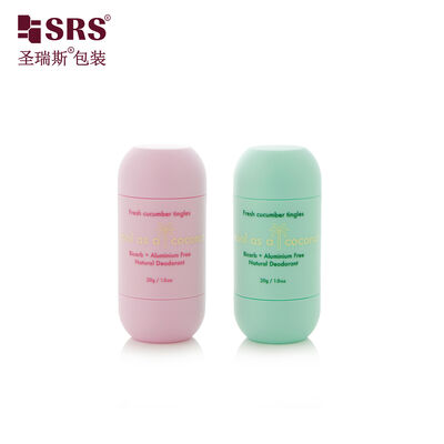 D054 30ml Custom Pink Green Colored Injection PP PCR Recycled Material Deodorant Stick Container Packaging