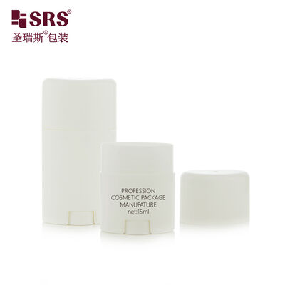 D040 15ml 50ml 75ml Bentuk Oval PP Deodorant Glossy Stick Container Kemasan PCR Isi Bagian Bawah