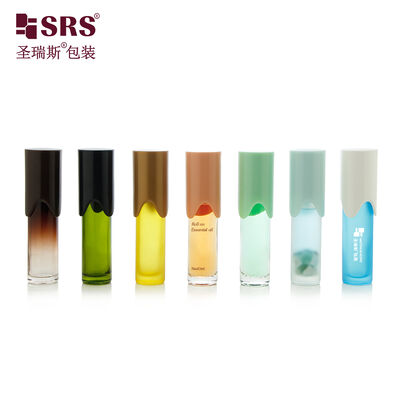 BLPY 10ML Botol Kaca Warna Buram Dicat Dengan Bola Baja Rol Untuk Minyak Atsiri