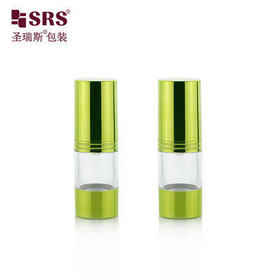 Botol Pompa Tanpa Udara Mewah Hijau ABS Basis Serum Lotion Kosmetik Wadah