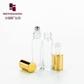 Custom 10ml transparan tebal dinding kaca gulung pada botol untuk minyak esensial parfum