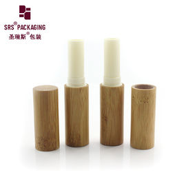 Luxury high-end dicetak logo custom bambu alami tabung lipstik kosong