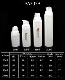 30ml 50ml 75ml 100ml injeksi botol pompa airless pp putih ramah lingkungan