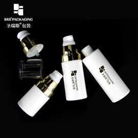 botol lotion plastik putih injeksi dengan logo 1oz botol pompa tanpa udara