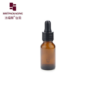 minyak serum perawatan kulit kaca kosong warna amber dalam stok botol dropper 15ml
