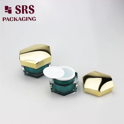 30g 50g kosong bentuk unik mewah kualitas tinggi kosmetik hexagon acrylic toples