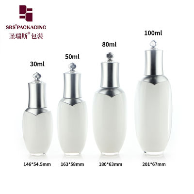 30ml 50ml 80ml 100ml bentuk mahkota mewah botol lotion akrilik kosmetik