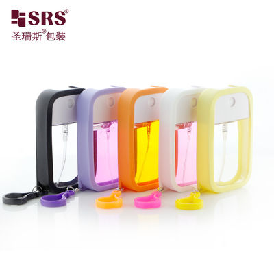 SRS isi ulang Empty Perfume Custom Silicone Cover Dengan Hook Spray Botol 50ml