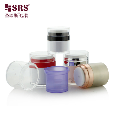 Acrylic Airless Pump Cream Jar Container 15ml 30m 50ml Warna yang Disesuaikan