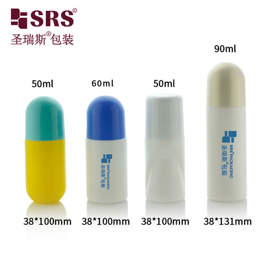 50ml 60ml 90ml Besar Ukuran PP PCR Custom Warna Daur Ulang Eco-Friendly Roll On Deodorant Botol