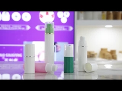 A024 botol putih dengan tutup putih dengan garis perak botol tanpa udara PP untuk lotion serum