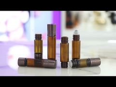 Botol Kaca Amber SGP1 Dengan Penyisipan Bola Roller Plug Untuk Minyak Esensial Tidak Bocor