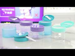 PET007 200g 250g 300g Toples Krim PET Plastik Dengan Sendok Penjepit Tutup Flip